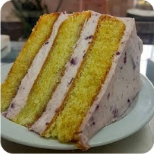 Torta de limón y crema de moras